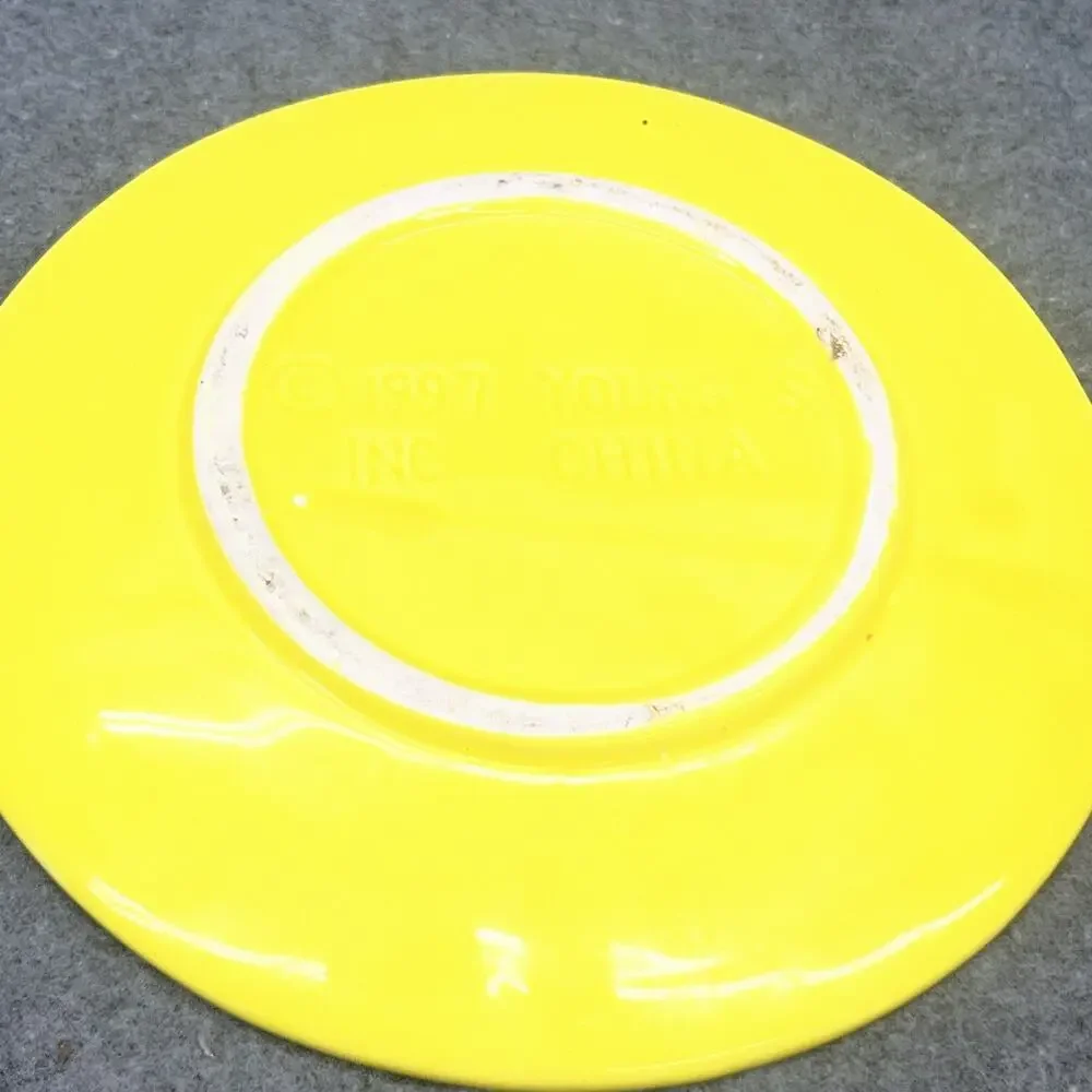 Vintage 1997 Young’s Inc Smiley Face Yellow Ceramic Miniature Teapot Set & Plate